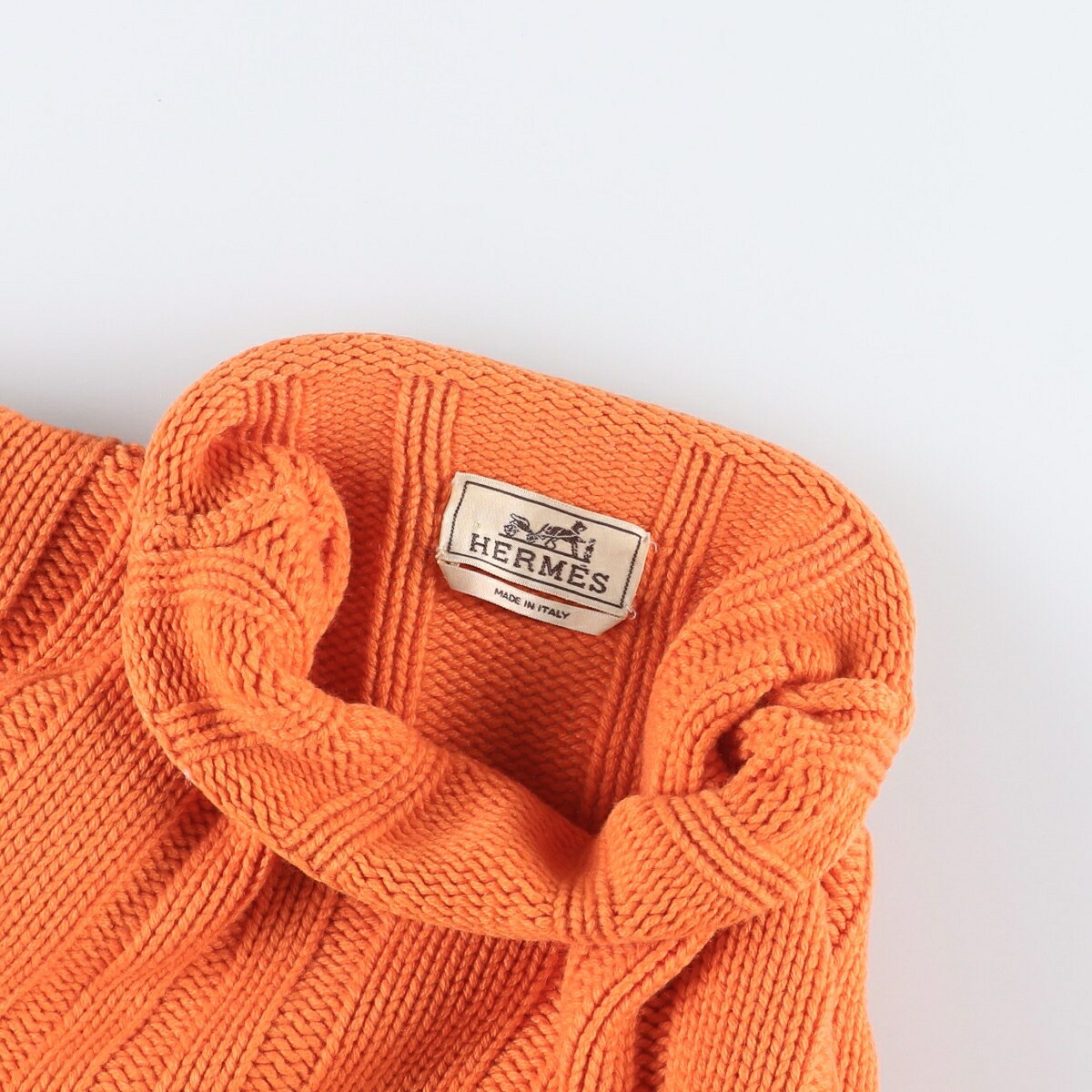 古着 エルメス HERMES カシミア混 リブ編み ロールネック ウールニットセーター イタリア製 メンズXL相当 /yaa000111 【中古】 【260718】 【FY2608】