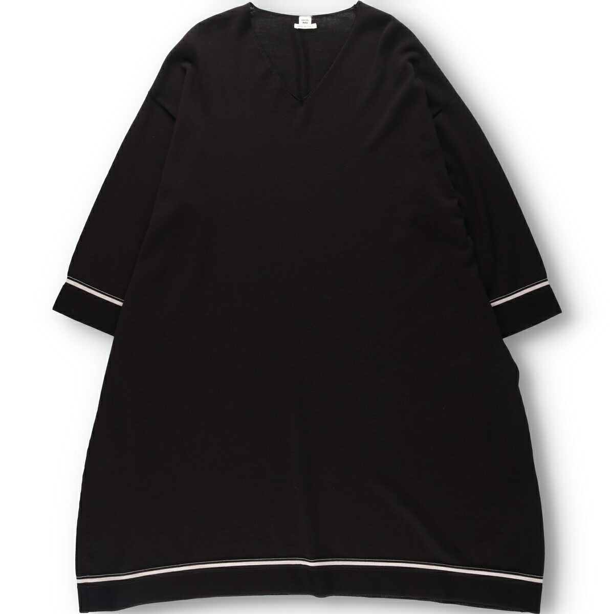 HERMES/エルメス PARIS ウール 長袖Aラインワンピース