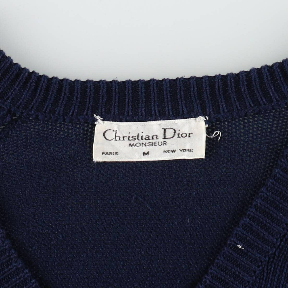 Christian Dior/クリスチャンディオール MONSIEUR Vネック コットンニットセーター