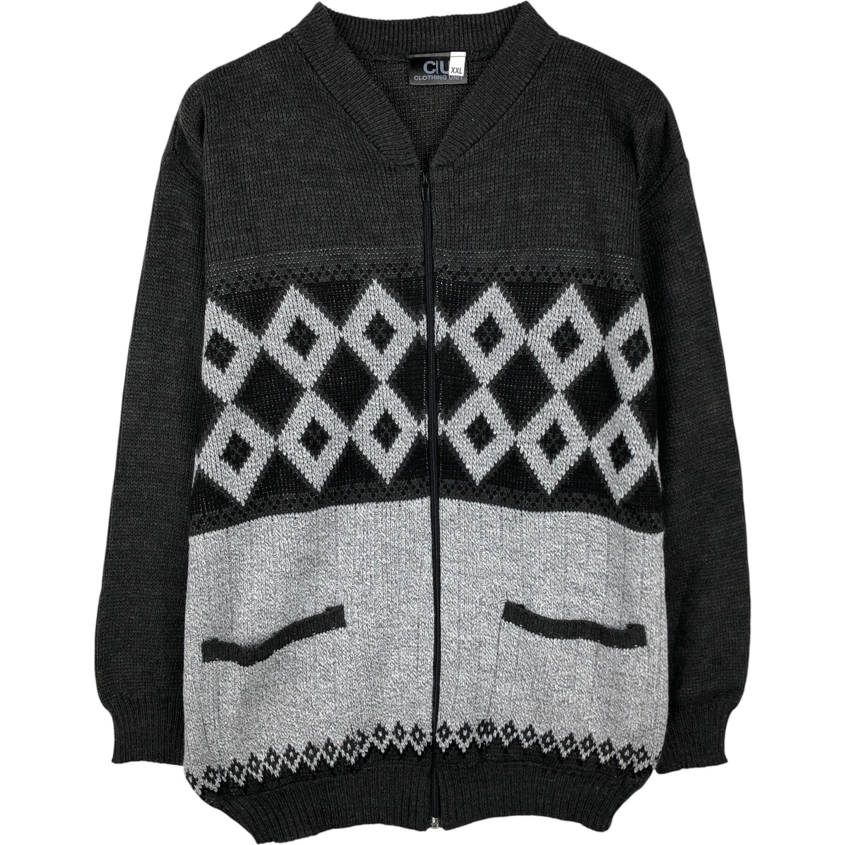 CLOTHING UNIT アクリルニットフルジップセーター
