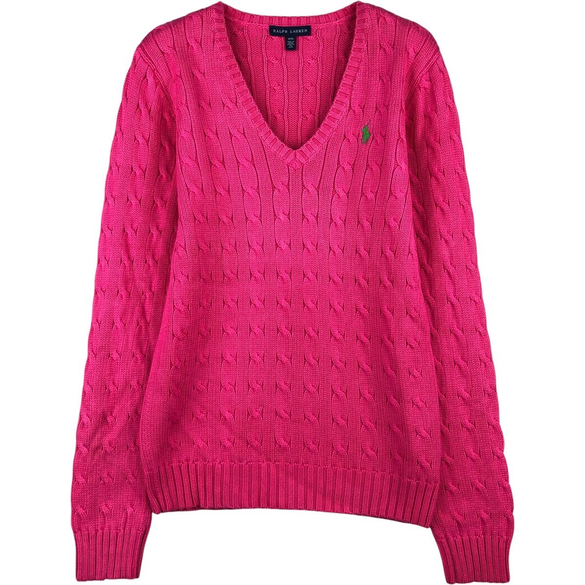 Ralph Lauren/ラルフローレン Vネック コットンニットセーター