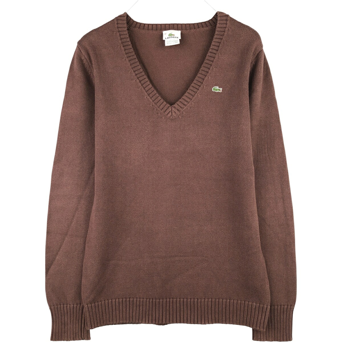 LACOSTE/ラコステ Vネック コットンニットセーター