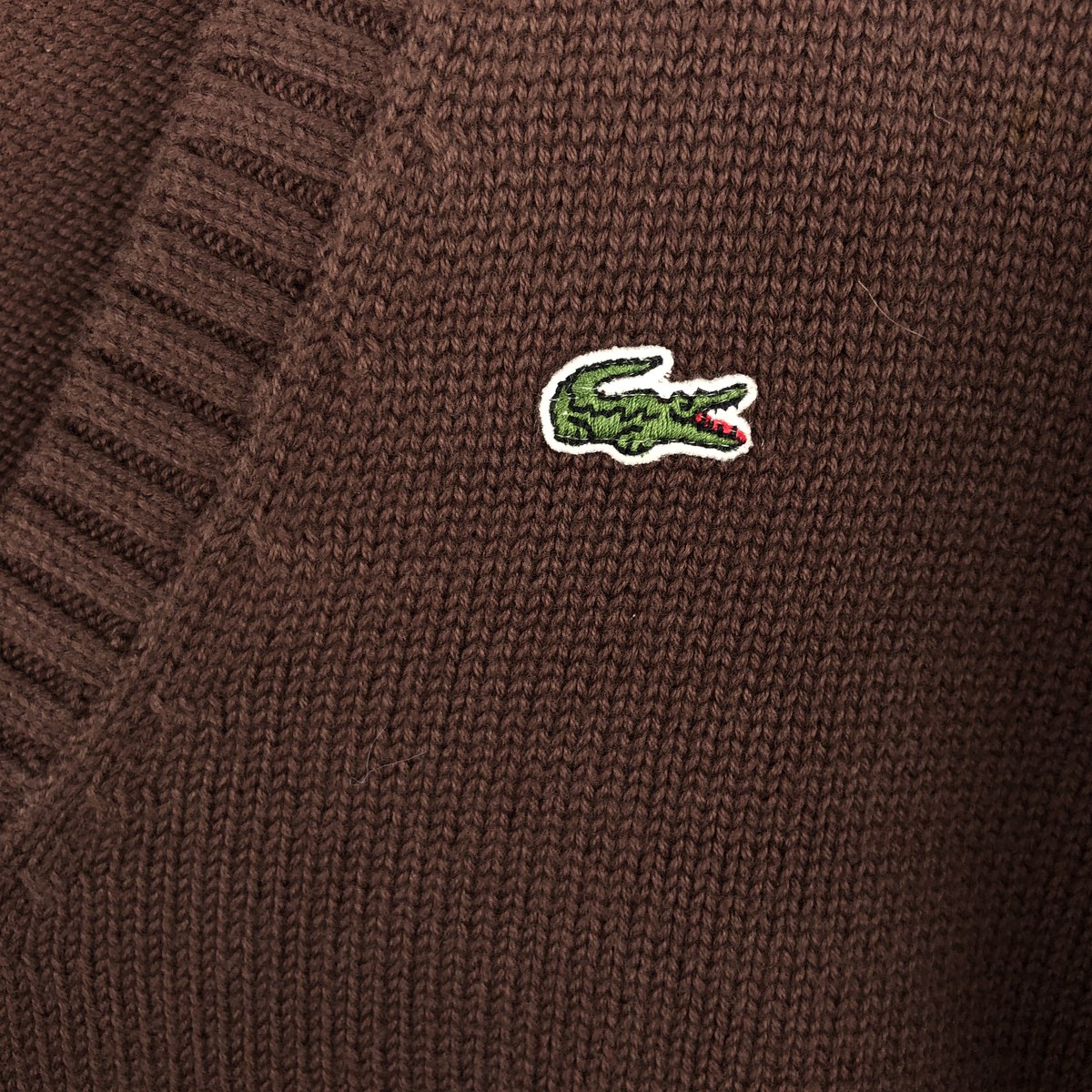 LACOSTE/ラコステ Vネック コットンニットセーター