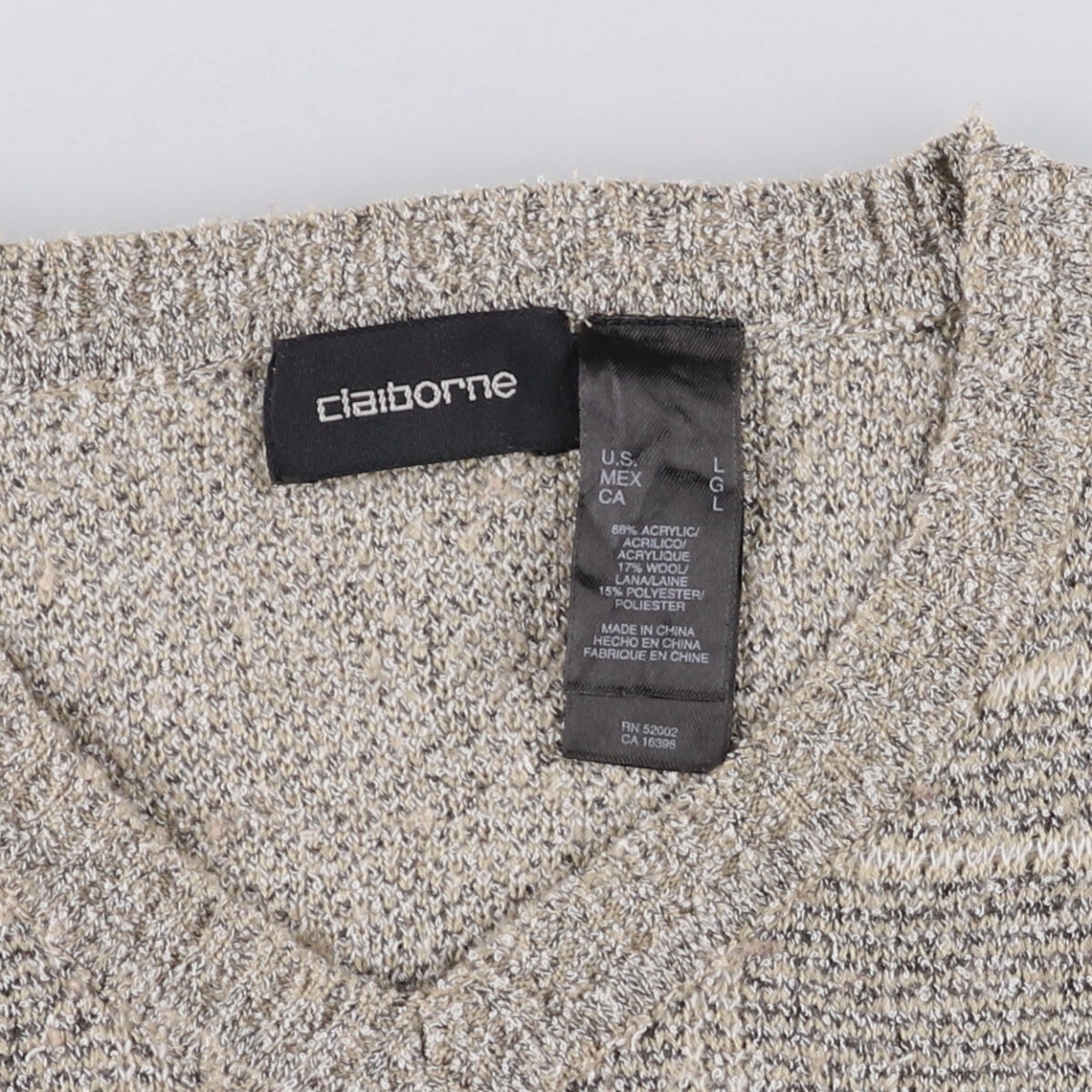 Liz Claiborne/リズクレイボーン Vネック アクリルニットセーター
