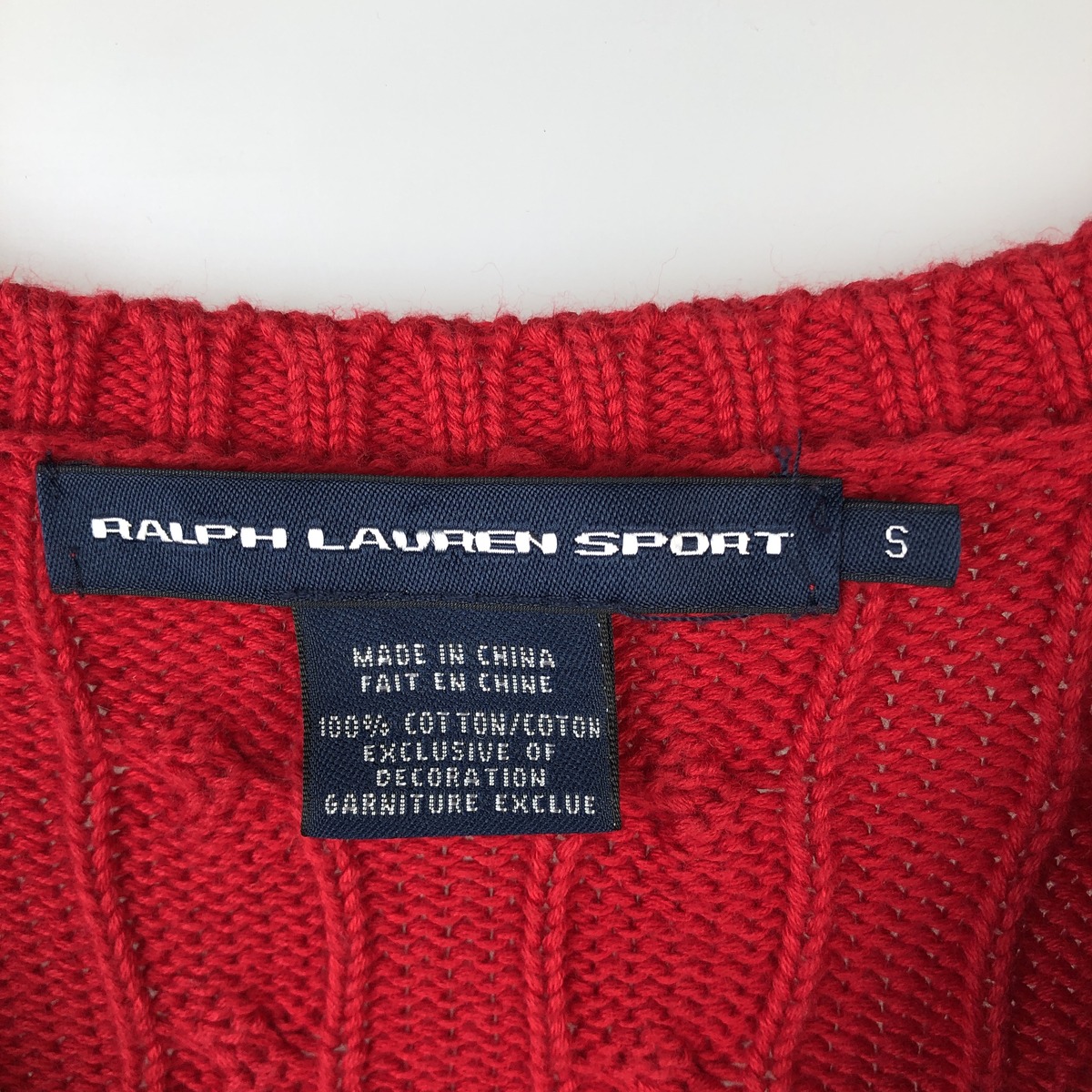 Ralph Lauren/ラルフローレン RALPH LAUREN SPORT Vネック コットンニットセーター
