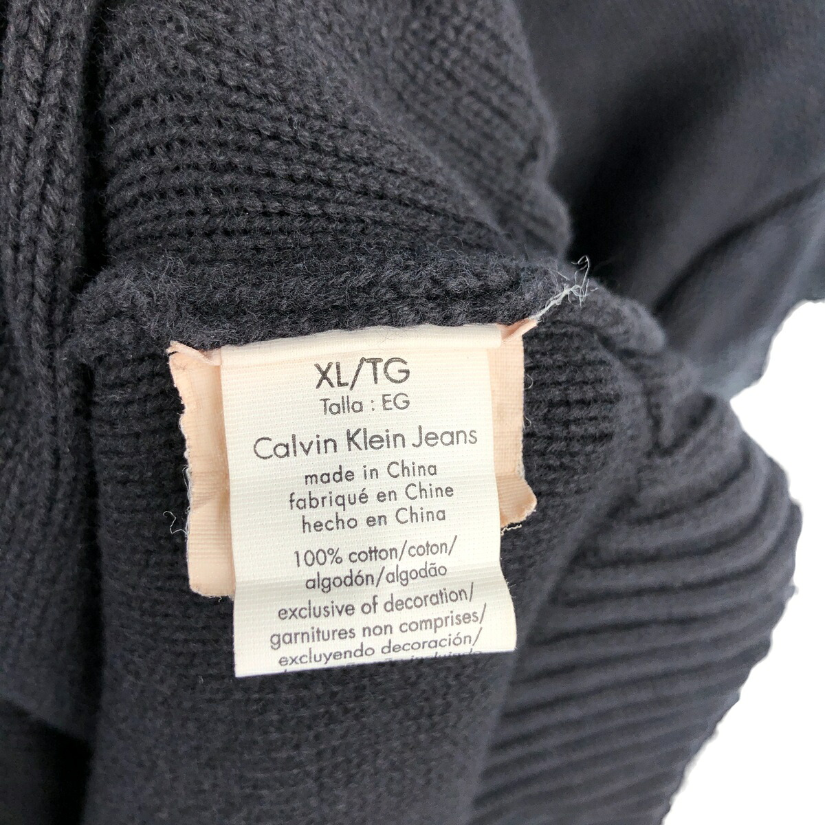 Calvin klein/カルバンクライン JEANS コットンニットハーフジップセーター