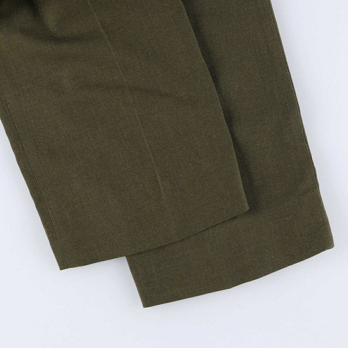TROUSERS, MEN'S, WOOL, SERGE, GREEN, ミリタリー ウールパンツ トラウザーズ