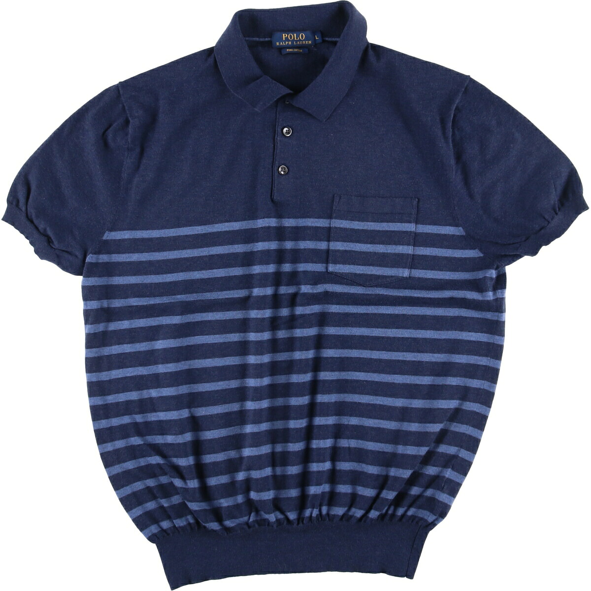 Ralph Lauren/ラルフローレン POLO RALPH LAUREN PIMA COTTON 半袖 ボーダー ポロシャツ