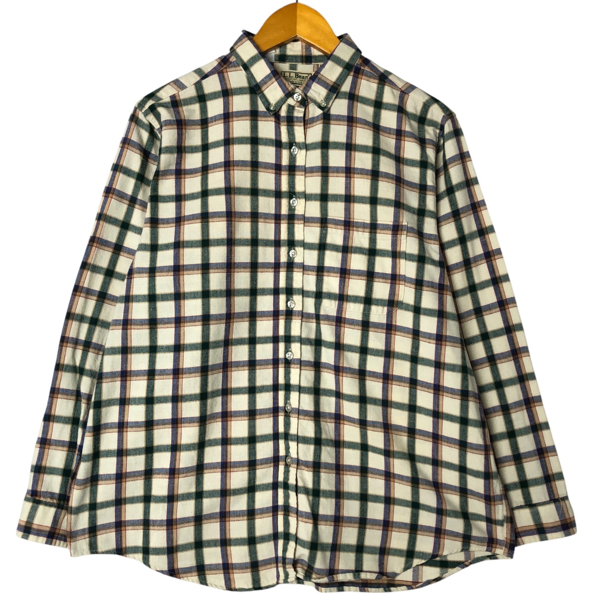 L.L.Bean/エルエルビーン 長袖 ボタンダウン フランネルチェックシャツ