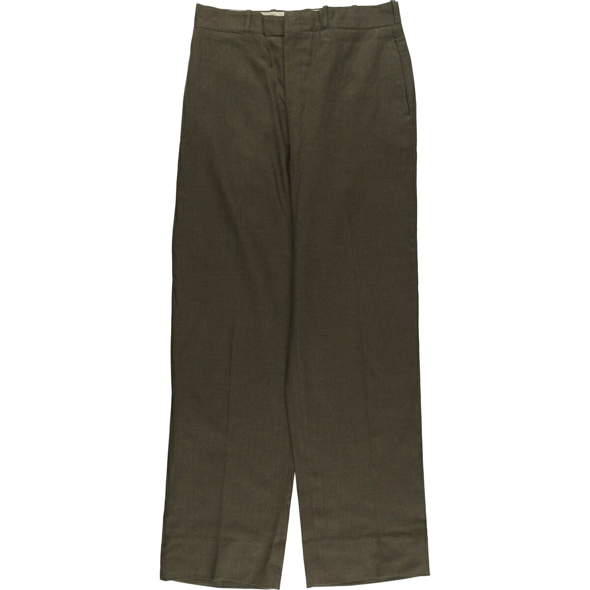 TROUSERS, MEN'S, WOOL, SERGE, GREEN, ミリタリー ウールパンツ トラウザーズ