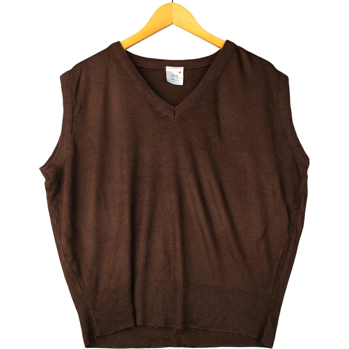 SKY KNITTING Vネック アクリルニットベスト