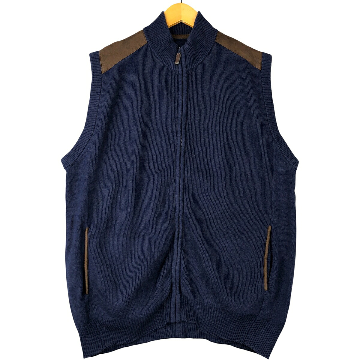 CHAPS/チャップス 前開き コットンニットベスト