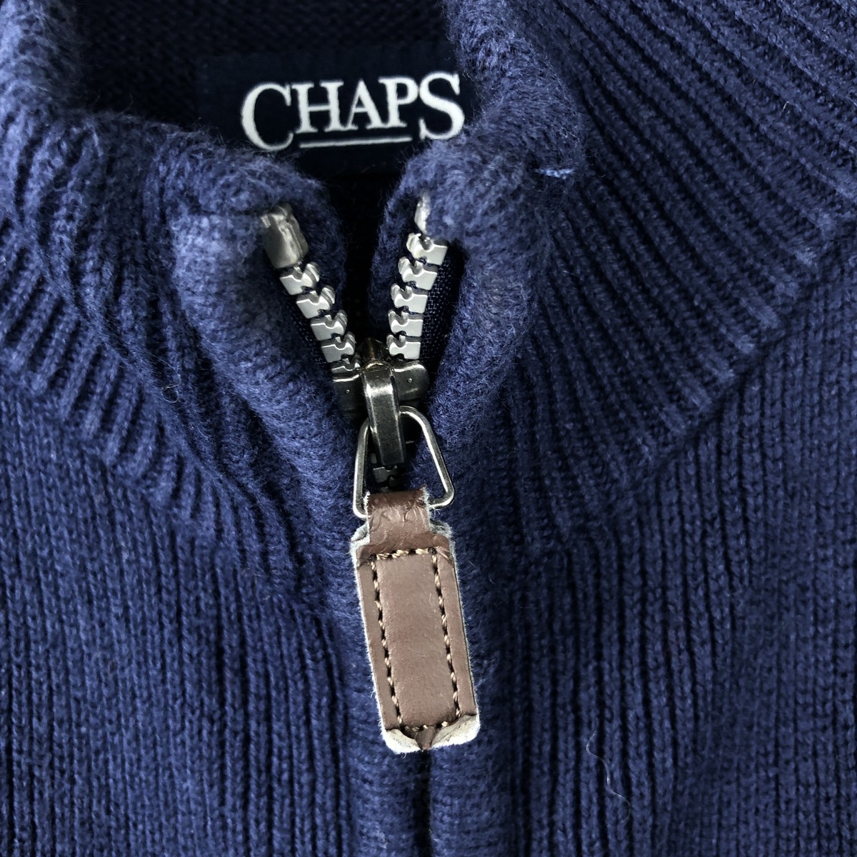 CHAPS/チャップス 前開き コットンニットベスト