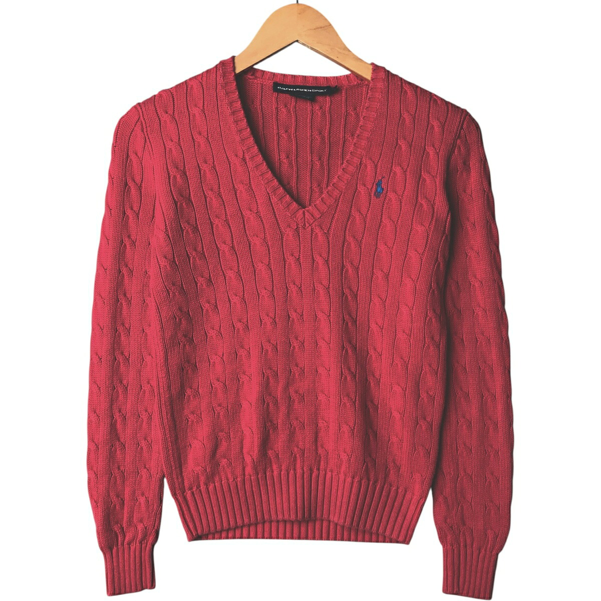 Ralph Lauren/ラルフローレン  RALPH LAUREN SPORT Vネック コットンニットセーター