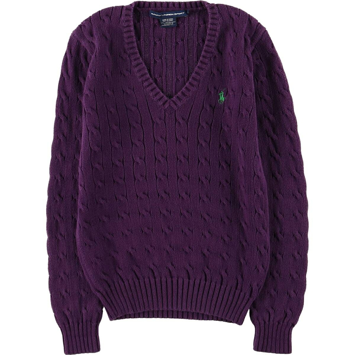 Ralph Lauren/ラルフローレン RALPH LAUREN SPORT Vネック コットンニットセーター