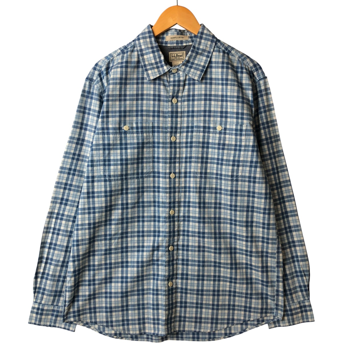 L.L.Bean/エルエルビーン SLIGHTLY FITTED 長袖 コットンチェックシャツ