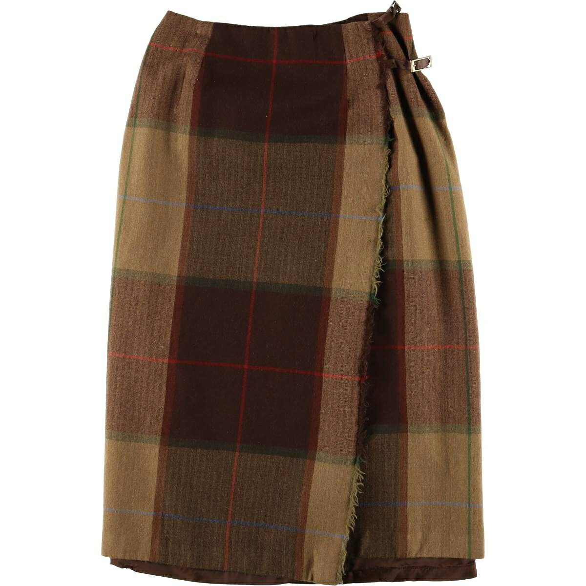 TALBOTS ウール ハーフ丈 ラップ 巻きスカート