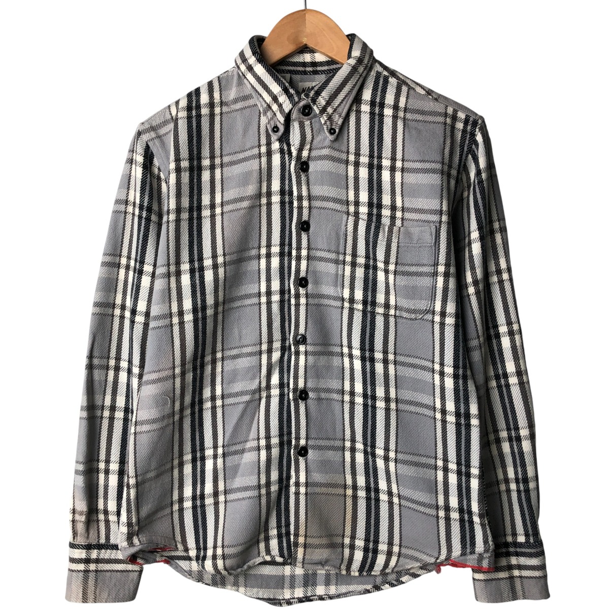 NAKED&FAMOUS 長袖 ボタンダウン フランネルチェックシャツ