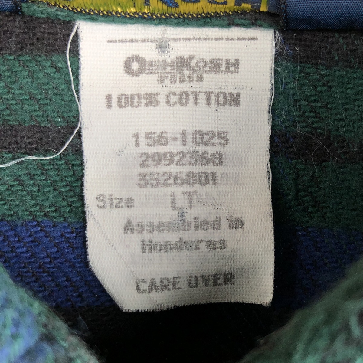 Osh kosh/オシュコシュ 長袖 フランネルチェックシャツ