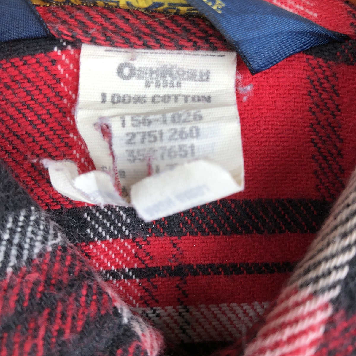 Osh kosh/オシュコシュ 長袖 フランネルチェックシャツ