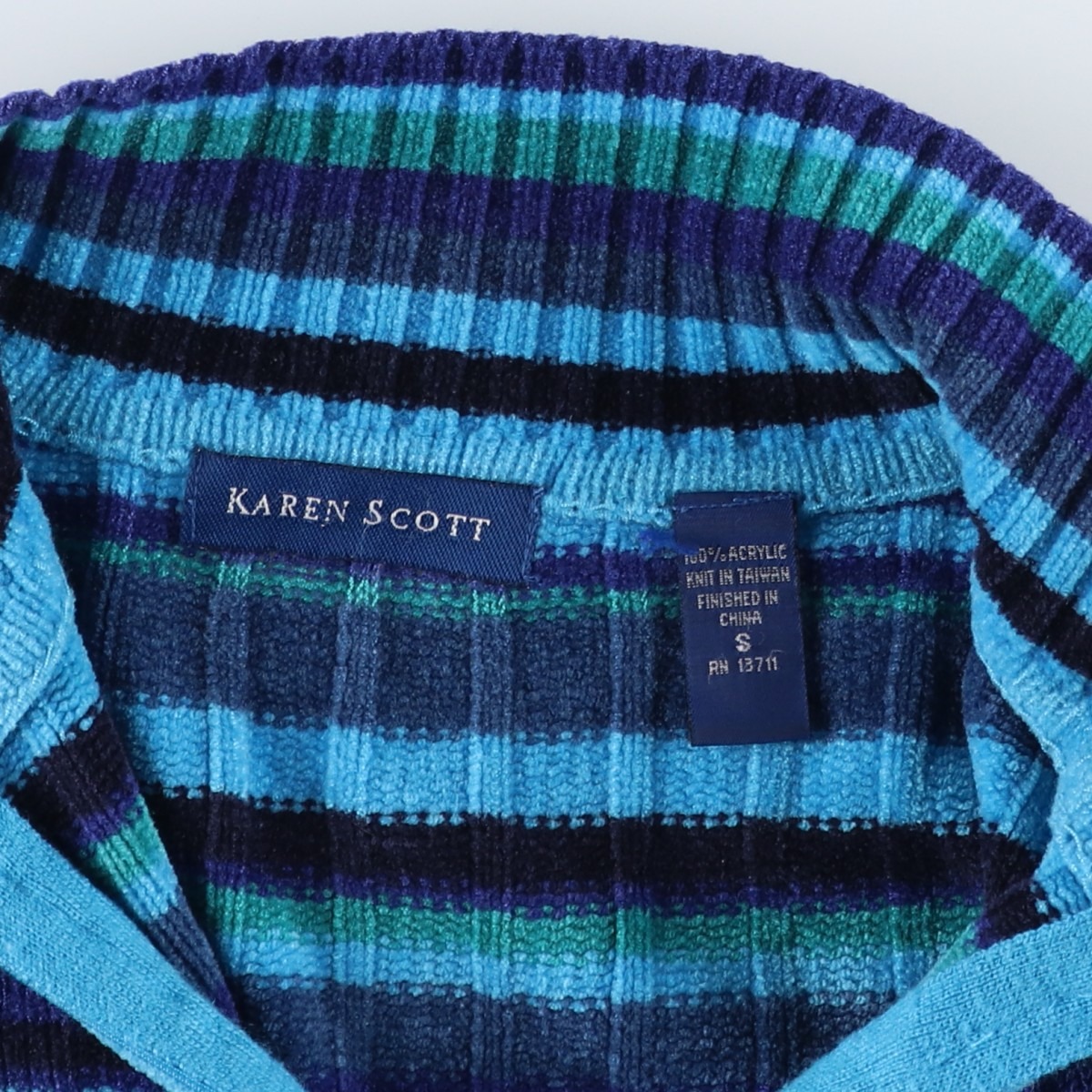 KAREN SCOTT アクリルニットハーフジップセーター
