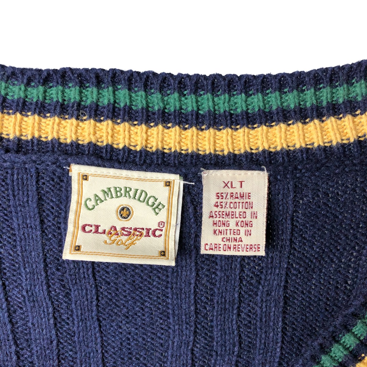 CAMBRIDGE Vネック コットンニットベスト