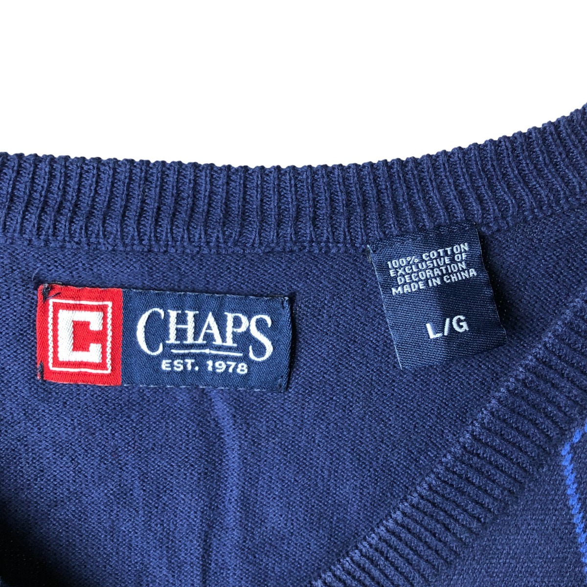 CHAPS/チャップス Vネック コットンニットベスト