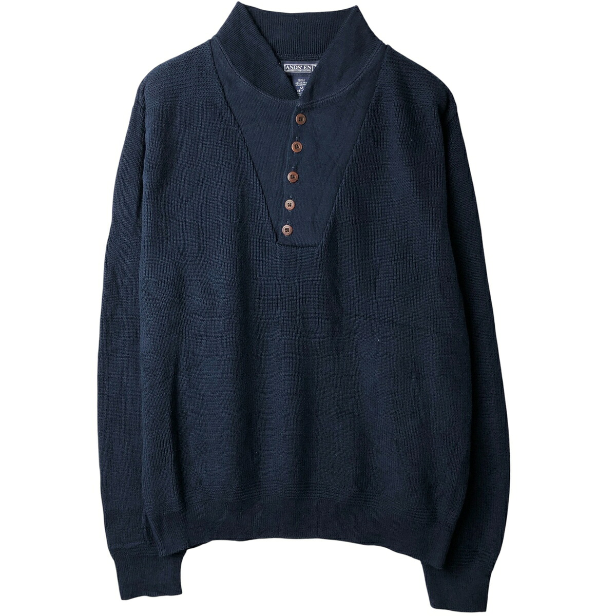 LANDS'END/ランズエンド コットンニットハーフボタンセーター