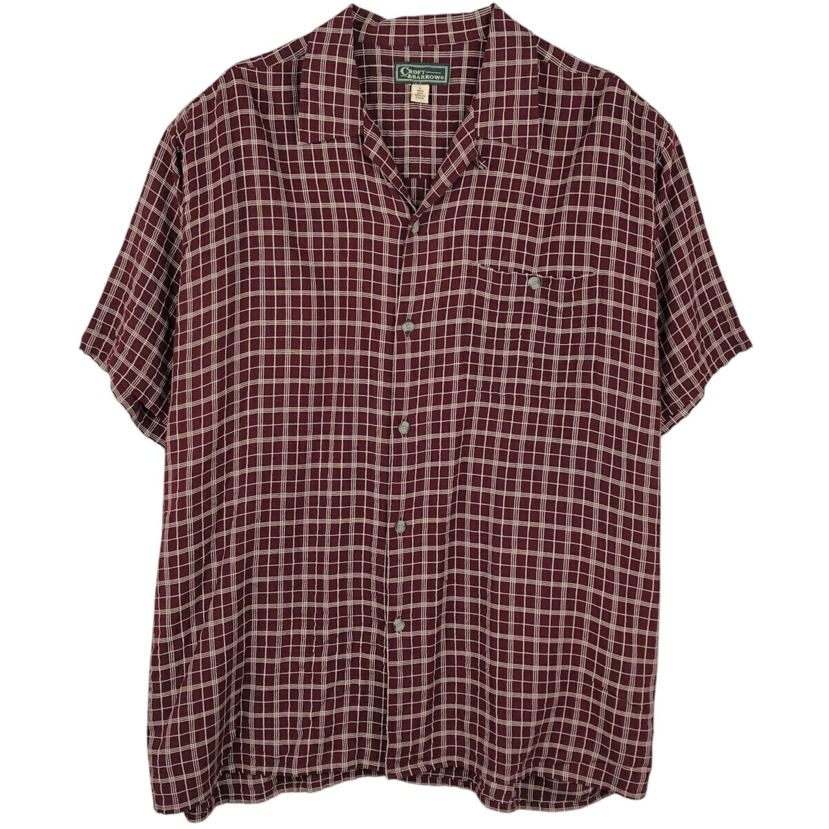 CROFT&BARROW/クラフトアンドバロー 半袖 オープンカラー シルクシャツ