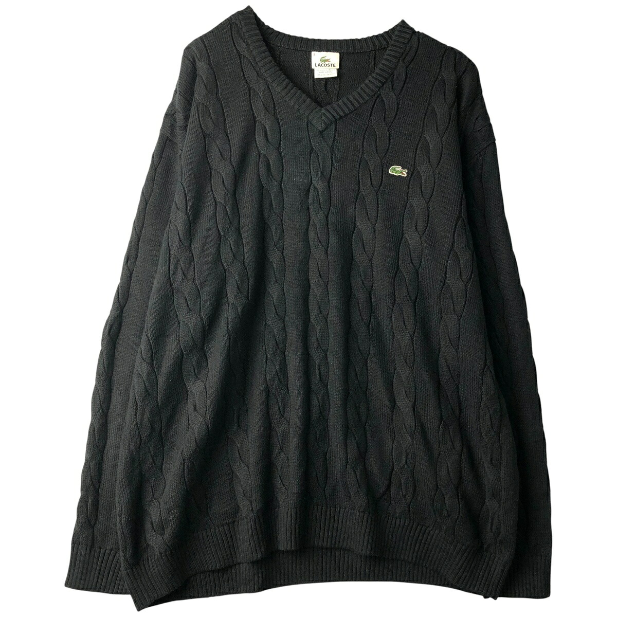 LACOSTE/ラコステ フランス企画 Vネック コットンニットセーター