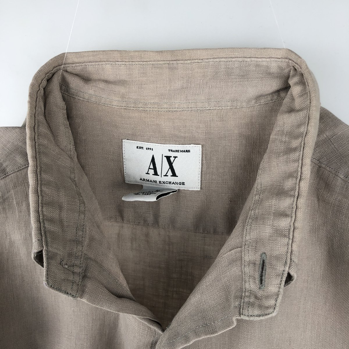 ARMANI/アルマーニ ARMANI EXCHANGE 長袖 リネン ボタンダウンシャツ