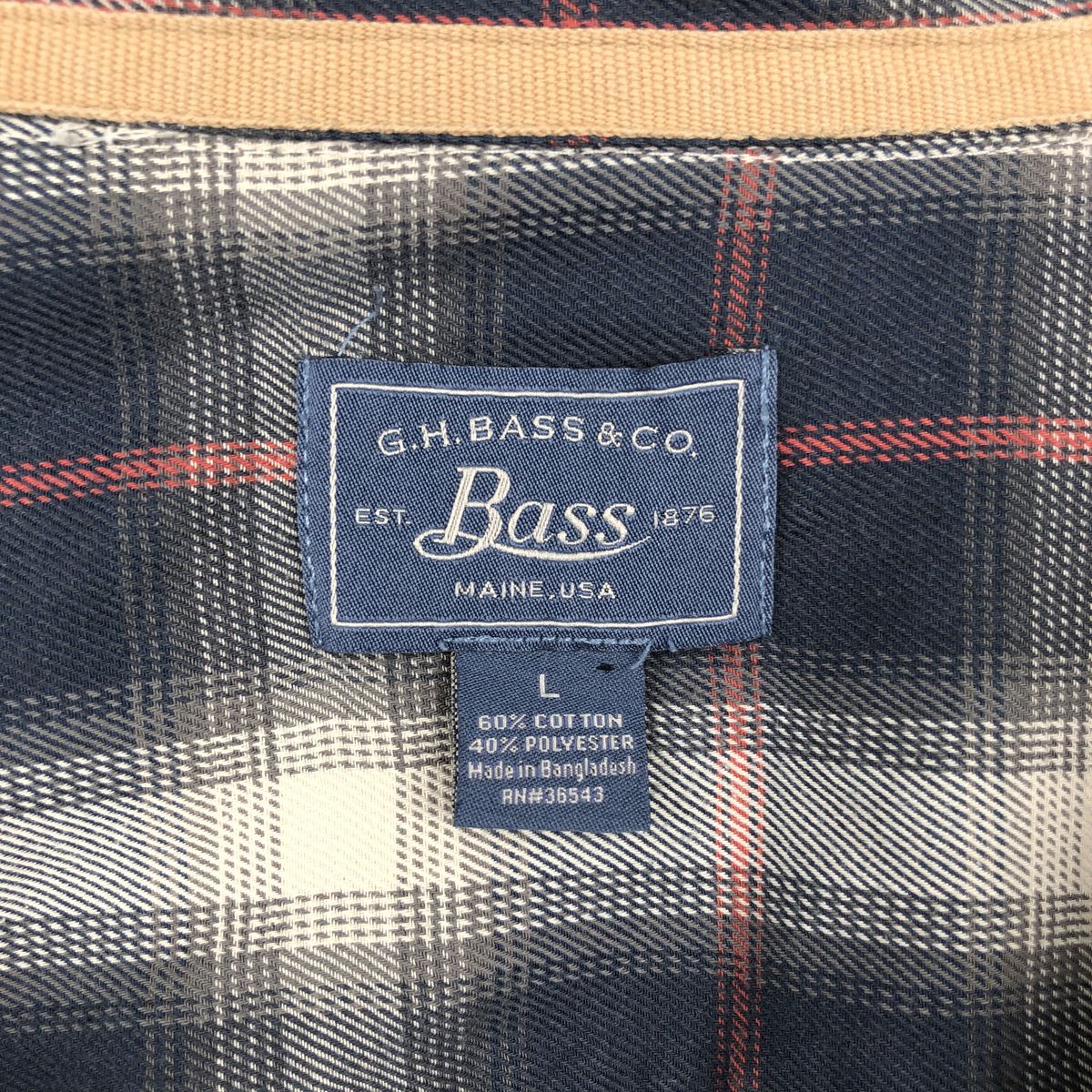 G.H.Bass/ジーエイチバス 長袖 ライトネルチェックシャツ