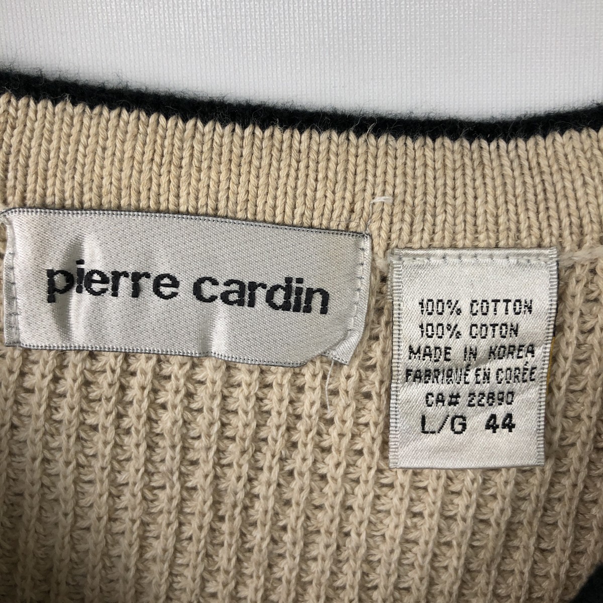 Pierre Cardin/ピエールカルダン Vネック コットンニットセーター