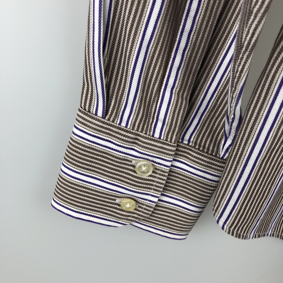 HUGO BOSS/ヒューゴボス TWO PLY 長袖 コットンストライプシャツ
