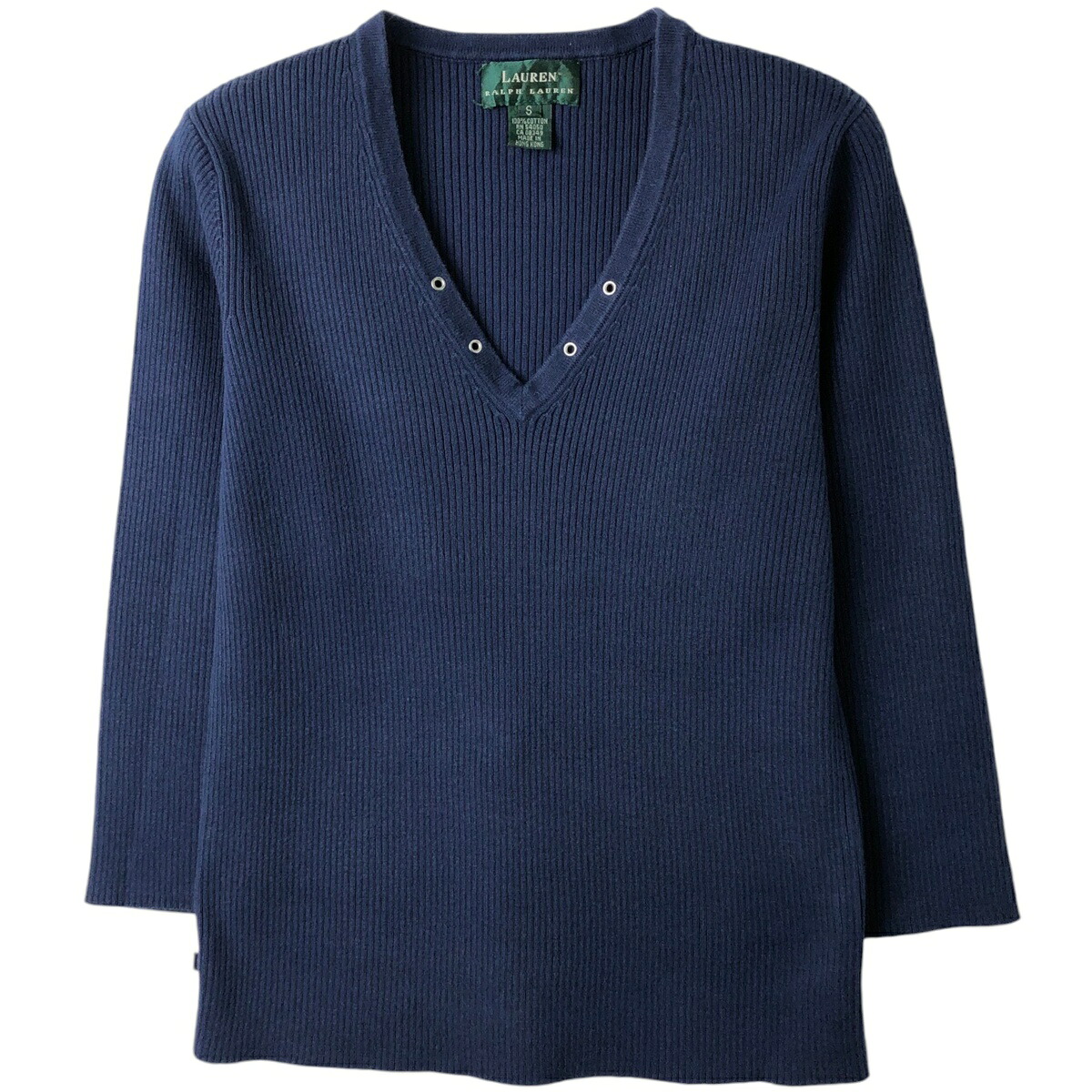 Ralph Lauren/ラルフローレン LAUREN ローレン Vネック コットンニットセーター