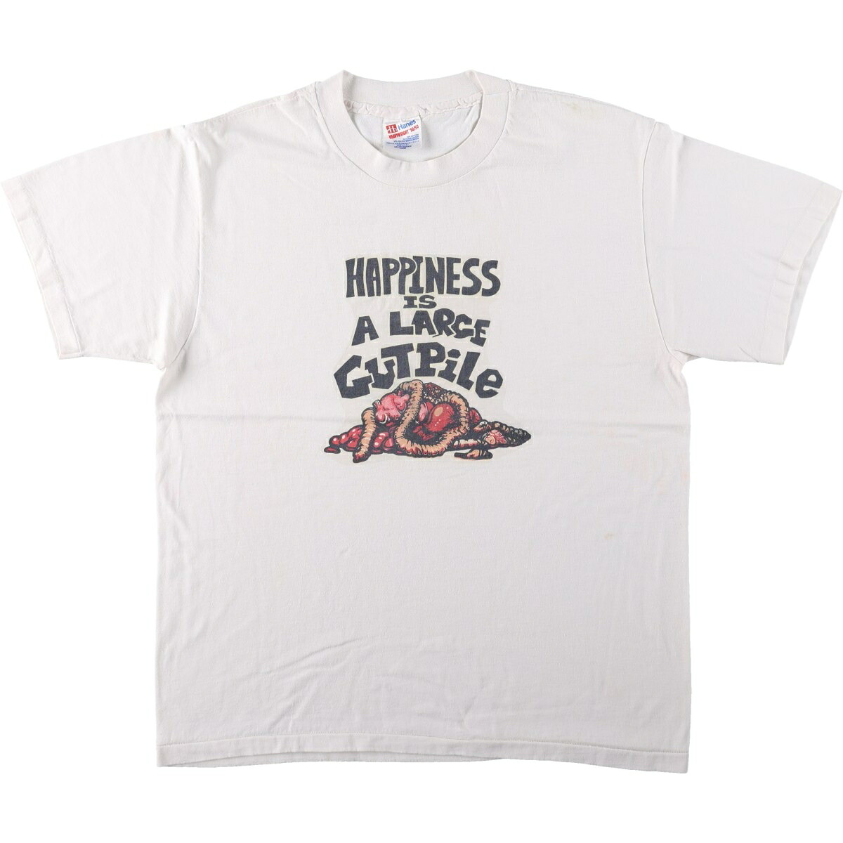 Hanes/ヘインズ HEAVYWEIGHT 50/50 メッセージプリントTシャツ