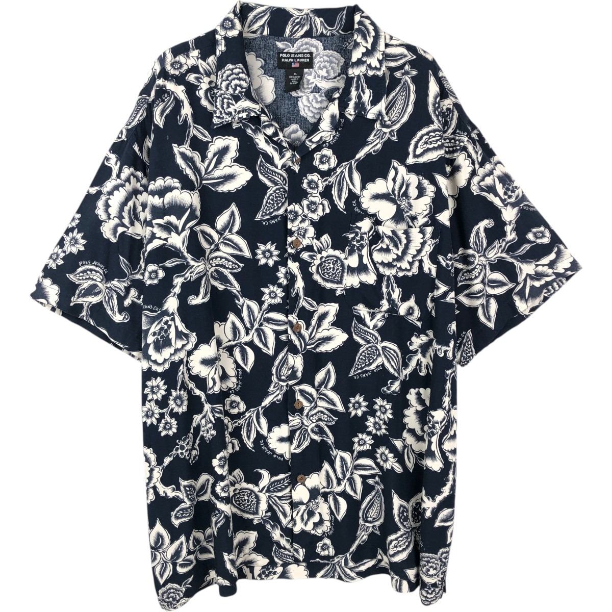 Ralph Lauren/ラルフローレン POLO JEANS COMPANY レーヨン ハワイアンアロハシャツ