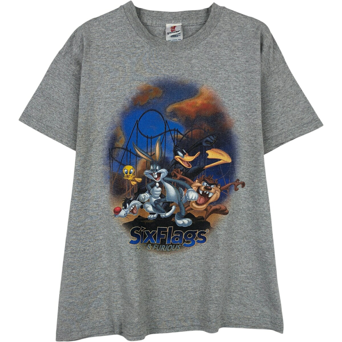 SixFlags LOONEY TUNES ルーニーテューンズ キャラクタープリントTシャツ