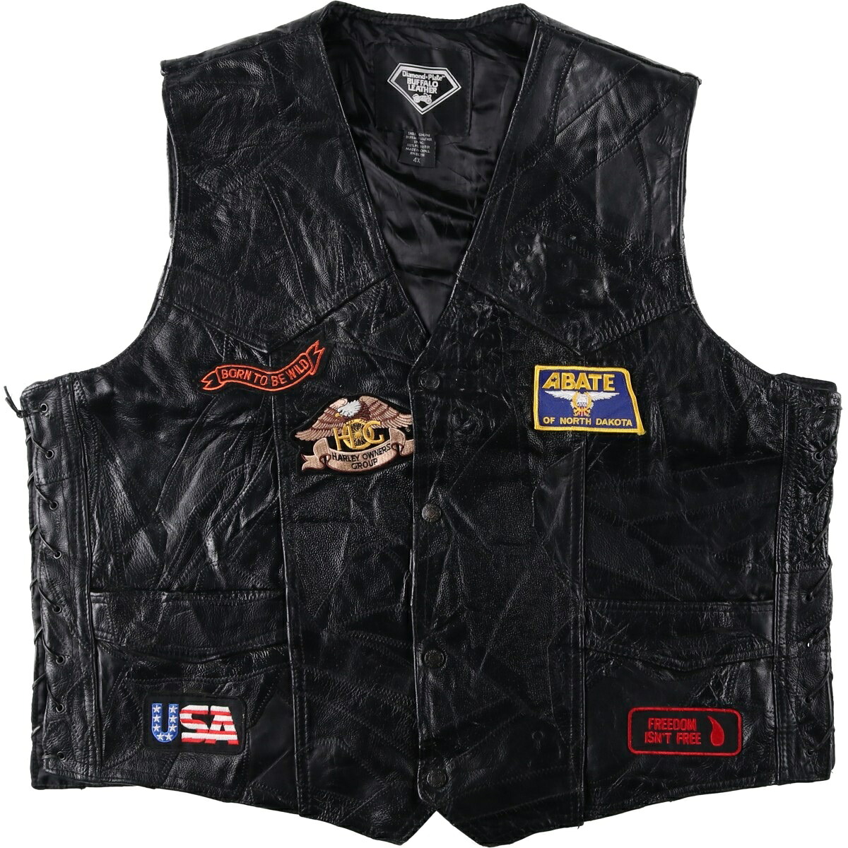 DIAMOND PLATE BUFFALO LEATHER レザーベスト