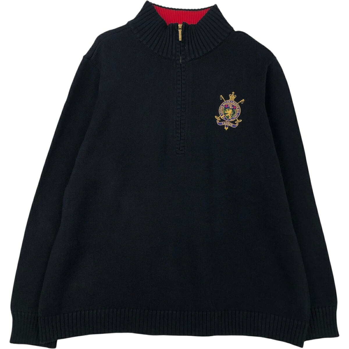 Ralph Lauren/ラルフローレン LAUREN ローレン コットンニットハーフジップセーター