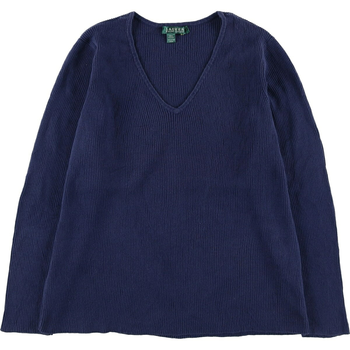 Ralph Lauren/ラルフローレン LAUREN ローレン Vネック コットンニットセーター