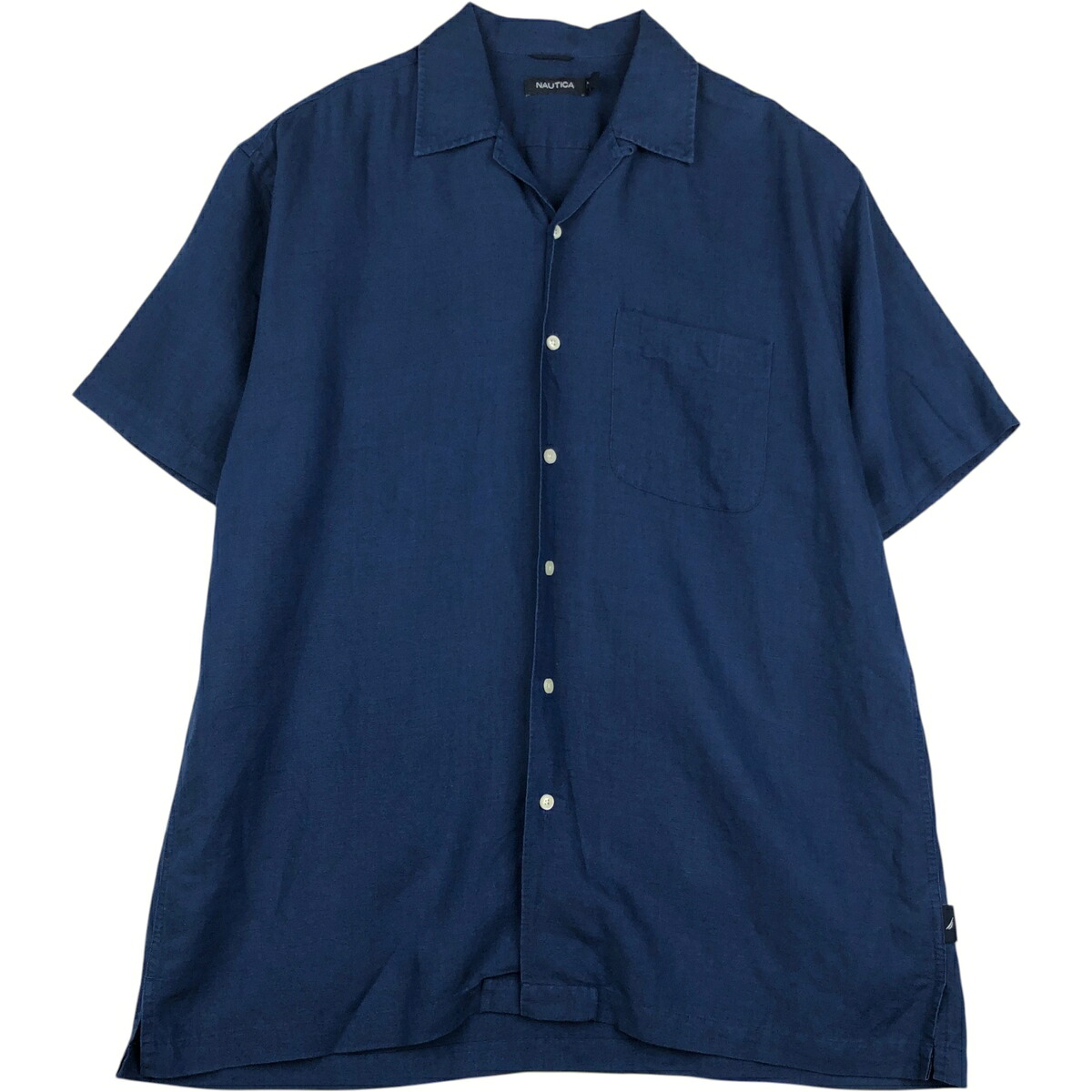 NAUTICA/ノーティカ 半袖 オープンカラー リネンシャツ