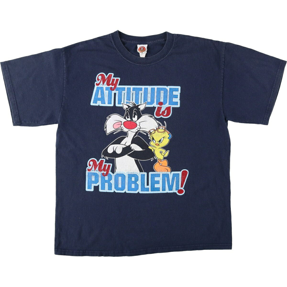 LOONEY TUNES ルーニーテューンズ シルベスターキャット トゥイーティー キャラクタープリントTシャツ
