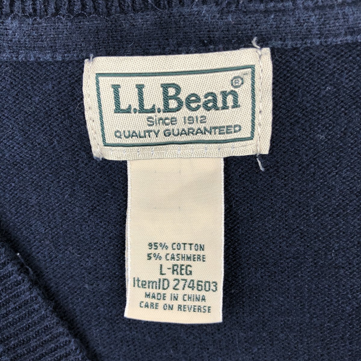 L.L.Bean/エルエルビーン Vネック コットンニットセーター