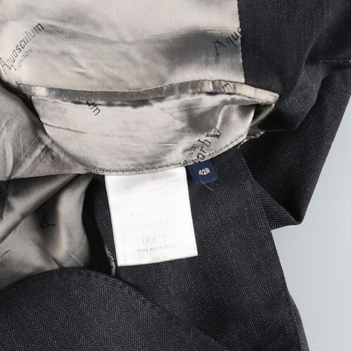古着 アクアスキュータム Aquascutum LONDON ヘリンボーン テーラードジャケット メンズL相当 /eaa638137 【中古】 【260426】