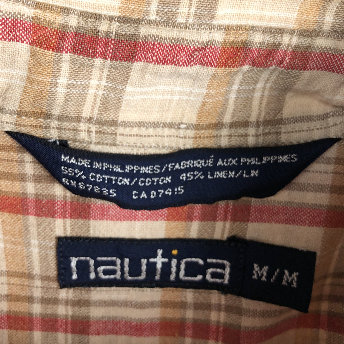NAUTICA/ノーティカ 半袖 リネン ボタンダウンシャツ