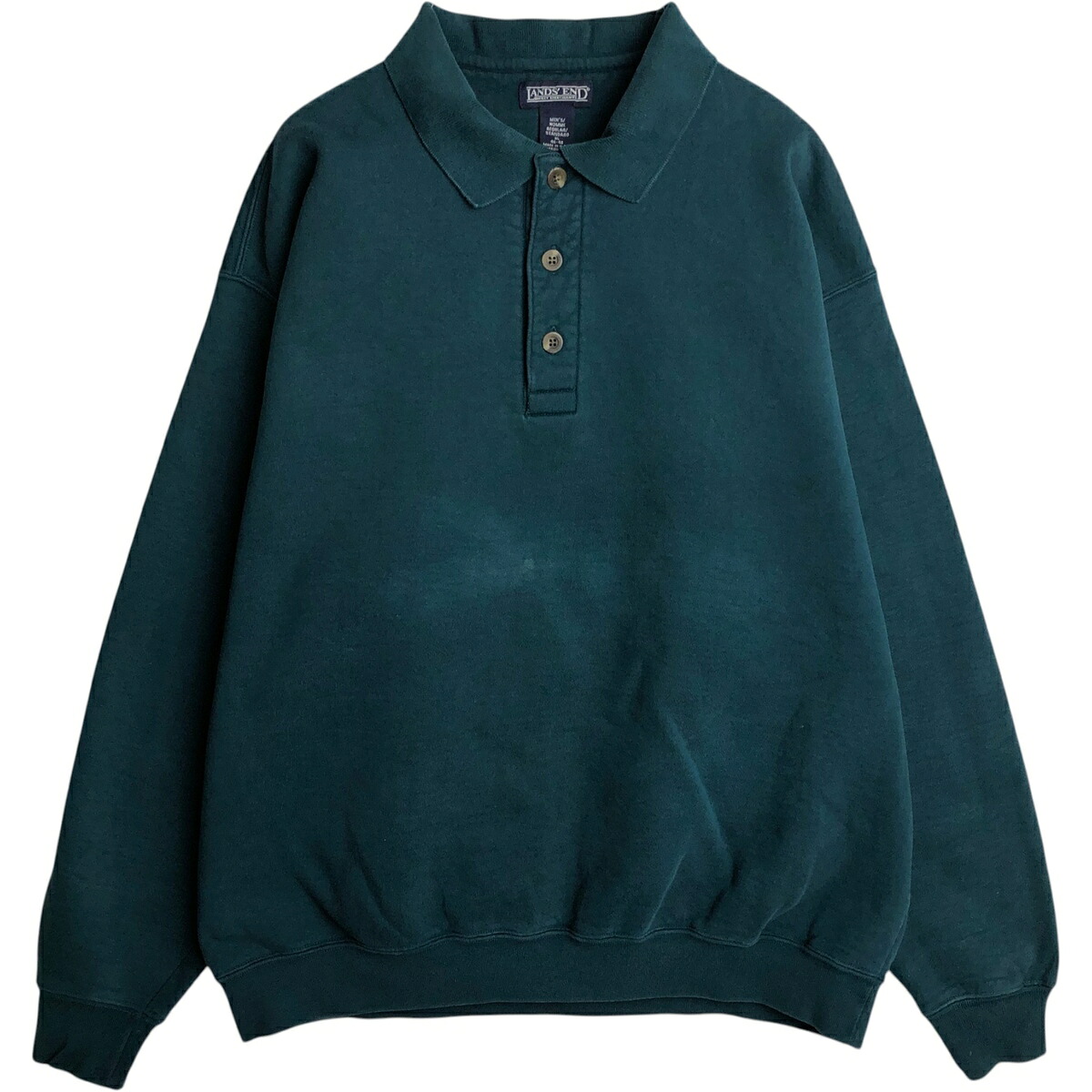 LANDS'END/ランズエンド 襟付きハーフボタン スウェットシャツ トレーナー