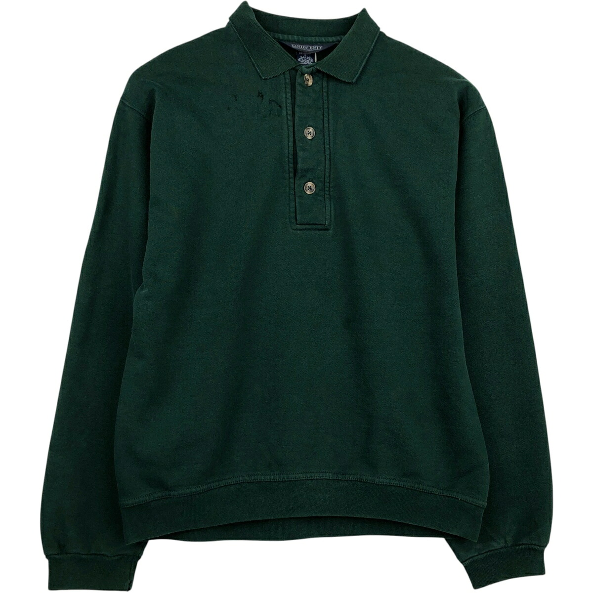LANDS'END/ランズエンド 襟付きハーフボタン スウェットシャツ トレーナー