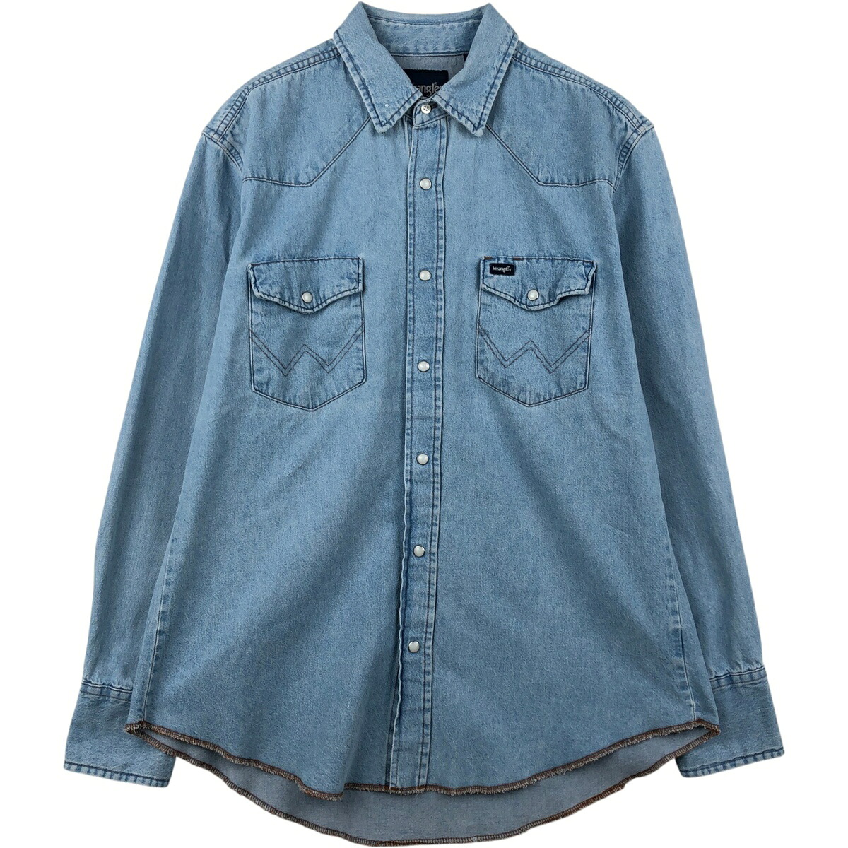 Wrangler/ラングラー 長袖 デニムウエスタンシャツ