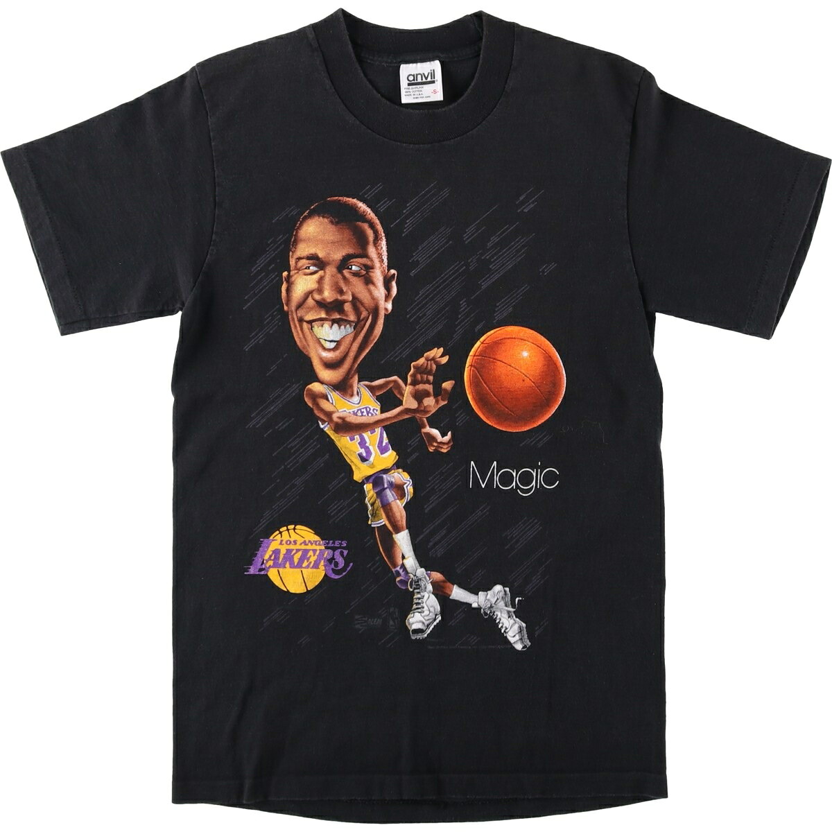 Anvil/アンビル NBA LOS ANGELES LAKERS ロサンゼルス レイカーズ マジック ジョンソン スポーツTシャツ